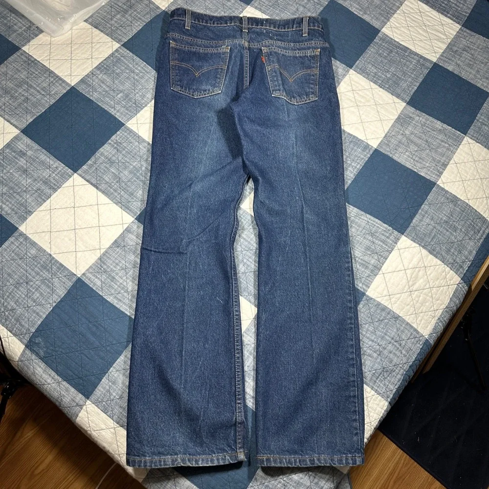 Vintage 90s Levis 517 Orange Tab Bootcut Jeans Mens 33x32 Blue Denim Made in USA
